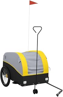 Kangmusi 94155 - Remolque para bicicleta, color negro y amarillo, 45 kg, hierro amarillo