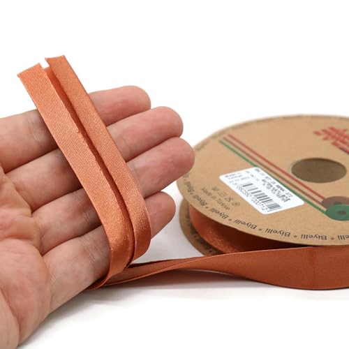 Image of Fold Satin Bias Tape - 99+ Colors - 3 /4 Inches Wide - 27 Yards - Fold Satin Binding Bias Ribbon Fabric Piping Bias Binding Tape for Sewing Clothing DIY (72. Warm Tan) BYS72