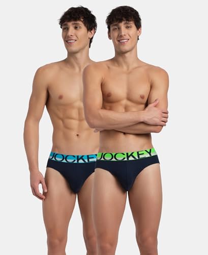 Image of Jockey FP02 Men's Super Combed Cotton Rib Solid Brief with Ultrasoft Waistband (Pack of 2)