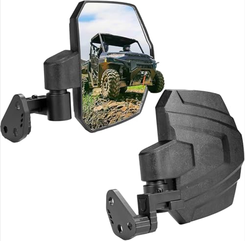 Suitable for Large Side Mirrors A-pillar UTV Mirror [Extension Adjustable, ROPS Bar Mounted] Compatible with Polaris Ranger XP 1000/Crew XP 1000 (2018-2026) & CFMOTO UFORCE U10