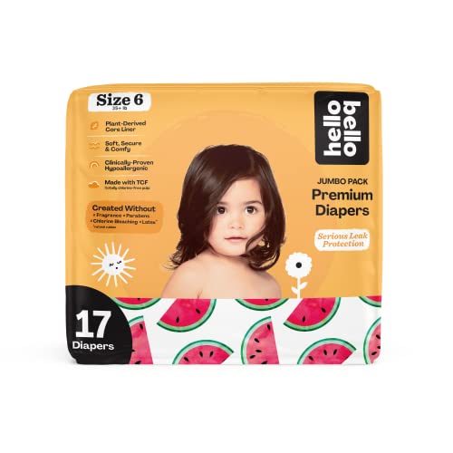 Image of Hello Bello Premium Baby Diapers Size Newborn I 35 Count of Disposeable, Extra-Absorbent, Hypoallergenic, and Eco-Friendly Baby Diapers with Snug and Comfort Fit I Watermelon