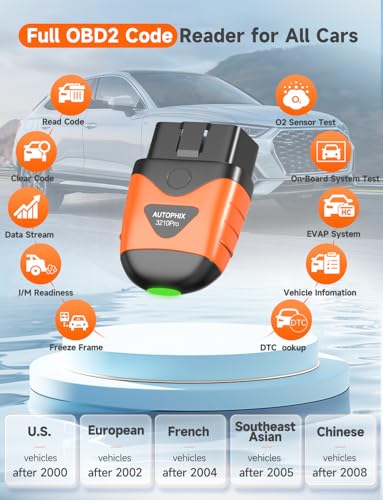 AUTOPHIX OBD2 Scanner Bluetooth 3210 Pro, 4 Systems Diagnosis Engine ABS SRS Transmission Scan Tool Car Scanner Wireless Code Reader Car Diagnostic Scanner with Battery Test for iPhone, iPad, Android