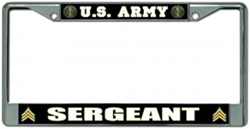 U.S. Army Sergeant Photo License Plate Frame Free Screw Caps with This Frame