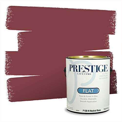 PRESTIGE Paints Interior Paint and Primer In One, 1-Gallon, Flat, Comparable Match of Valspar* La Fonda Geranium Red*