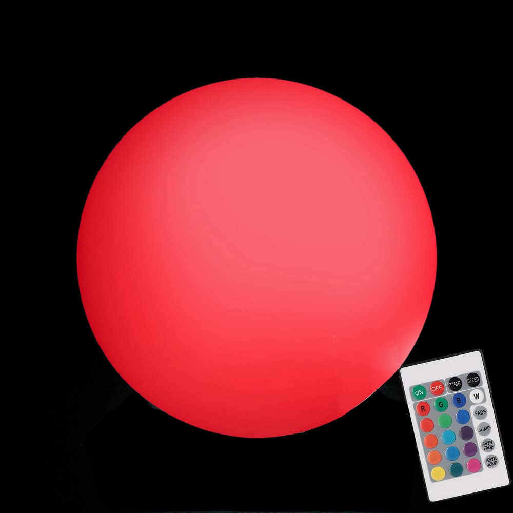 Luces solares de bola al aire libre, 16 colores RGB atenuación de luz LED decorativa impermeable con control remoto, carga de cable solar o USB, para piscina de césped de jardín (8"/20cm)