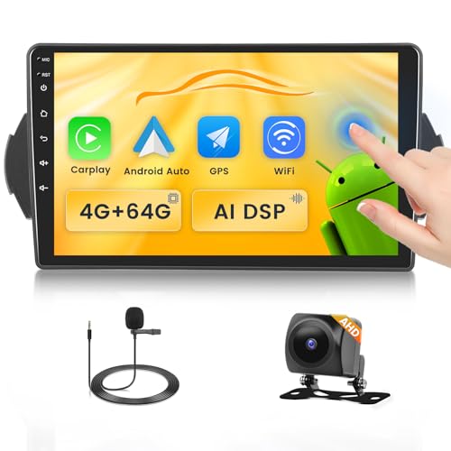 Fuluku 4+64G Android Autoradio per Fiat Egea 2015 2016 2017 2018 2019 2020 con Wireless Carplay&Android Auto, 9'' IPS Touch Screen Radio con Bluetooth 5.0/GPS/Telecamera posteriore/FM/WiFi/SWC