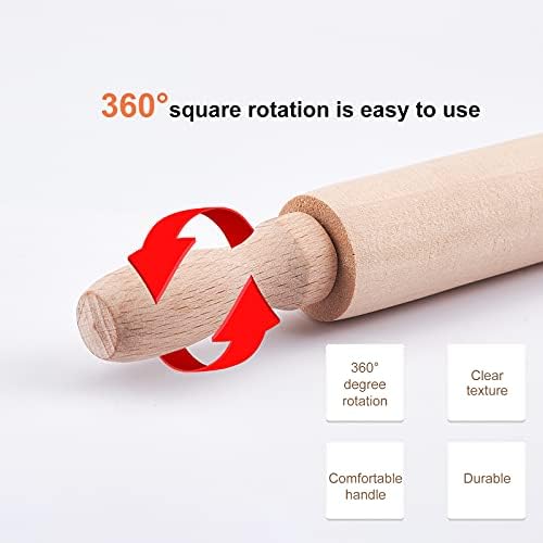 OLYCRAFT 7PCS Mini Wood Rolling Pin 20cm Clay Rolling Pin Classic Wood Rolling Pins for Baking Dough Roller Rolling Pin Wooden Utensil for Pizza Clay Pasta Bread Pastry Cookies Pie & Fondant
