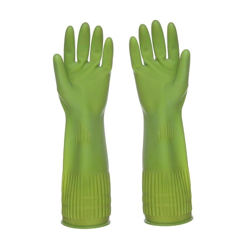 saubere Handschuhe, Gummihandschuhe for Waschen, lange Küchenreinigungshandschuhe(Green)