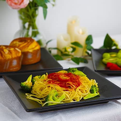 Vicrays Ceramic Rectangle Serving Platters - 12" 10" 8" Porcelain Serving Platters For Party, Bbq, Serving Trays Serving Plates For Appetizers, Sushi, Restaurant, Dessert Shop, Set Of 3 (Black) #TOP3