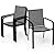 Anumutig 5-Piece Outdoor Dining Set, 35‘’Square Table with 4 Stackable Patio Chairs, All Weather Frame Furniture Set - Gray