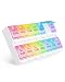BUG HULL Pill Organizer 2 Times a Day Upgrade Version, Arthritis Friendly Twice a Day Weekly Pill Box with Push Open Button, 7 Day AM PM Med Case, Supplement Organizer for Vitamins Fish Oils
