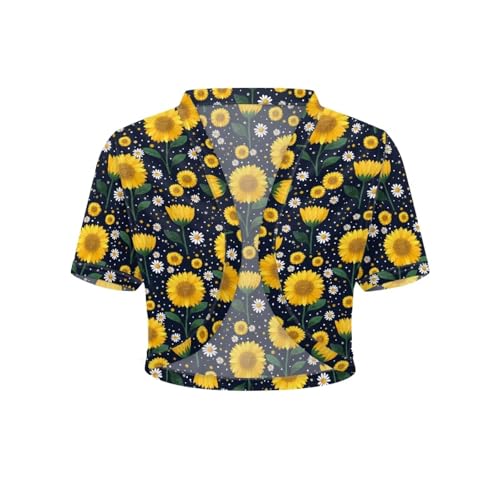 Image of Womens Short Sleeve Bolero Shrug Open Front Knit Cropped Cardigan Shoulder Cover for Dress Cute Casual Knit Cover Up