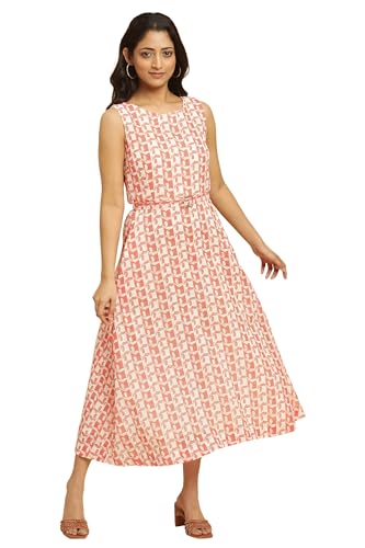 Robe occidentale sans manches fluide moulante évasée blanche imprimée taille XS