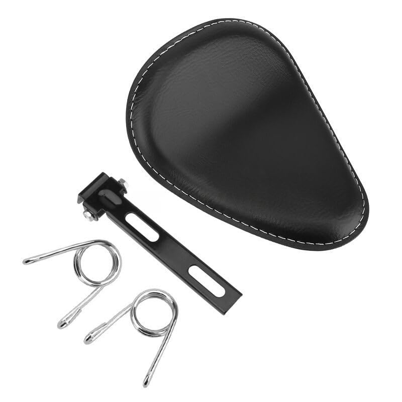 Asiento de cuero para motocicleta retro negro y cojín de pasajero trasero para personalización