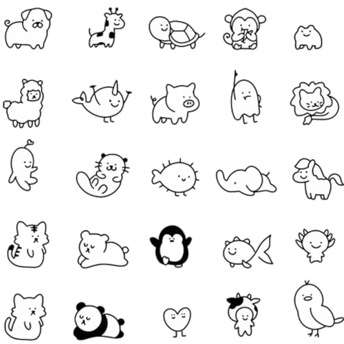 INKARTLINK Tattoo Tech Semi Permanent Tattoo 2 Sheets Cute Little Animals