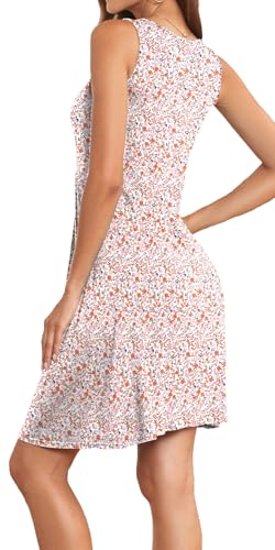 Image of Akihoo Women Summer Casual Sleeveless Midi Plain Pleated Tank Vest Dresses
