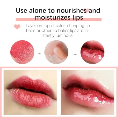 Fovcos Hydrating Lip Glow Oil, Moisturizing Lip Glow Oil, Lip Plumper Gloss, Transparent Lip Gloss, Lip Oil, Plumping Lip Oil, Lip Balm, Tinted Lip Balm Lip Care