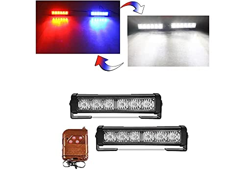 Image of AUTO MT 2COB 3IN1 LED BAR Strobe WHITE BLUE RED Light 6 inch 12V 40w /Pair LED Flasher, Mini Light Bar for SUV's 4X4 Trucks (WHITE RED BLUE)