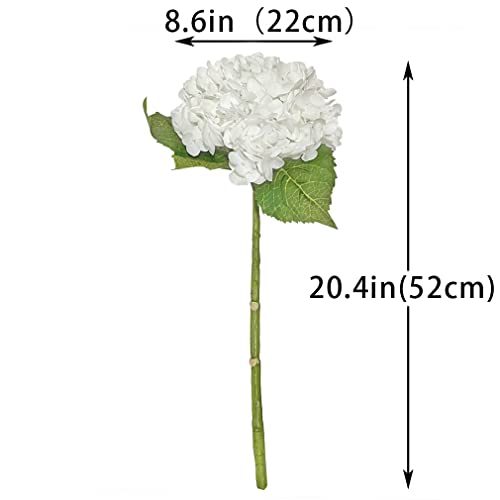 Duyone 3Pcs 21 Inch Lifelike Artificial Hydrangea Large Real Touch Flowers Artificial Flowers Dry Flowers Outdoor Wedding Christmas Office Family Party Living Room Table Decoration (White) #TOP3