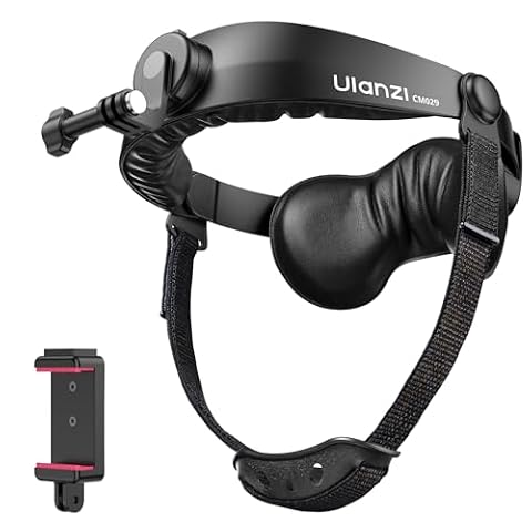 Ulanzi CM029 Uchwyt na głowę kompatybilny z kamerami Go Pro Hero 13/12/11/10/9/8, Insta360 X5, DJI Action 6/Action 5 Pro/4/3, obrót 360°, odłączany uchwyt z adapterem zaciskowym do smartfona