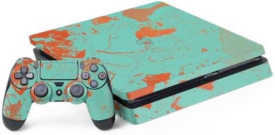 Skinit Decal Gaming Skin Compatible with PS4 Slim Bundle - Marbleized Mint Design