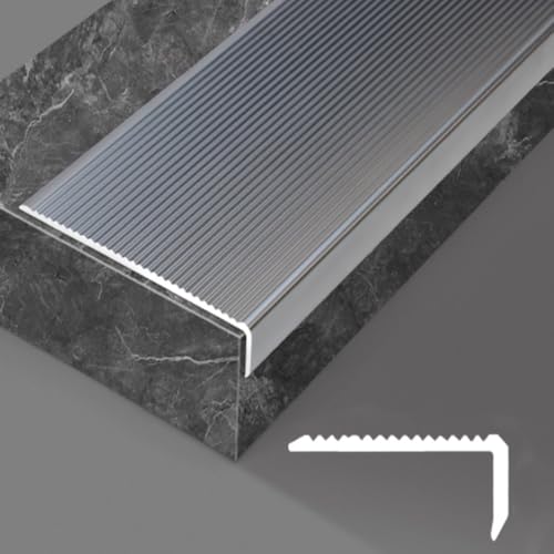 MACAGGTNTU 10cm Protección para Bordes De Escaleras Forma De L Perfil Angular Antideslizante 90 100 120cm Perfil De Borde De Escalera para Cantos Protección(Grey,110cm/43in)