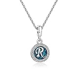 KunBead Jewelry Letter R Love Heart Initial Necklace for Women Girls Men Cheap Sale Rhinestone Nice Chain Necklace for Mum
