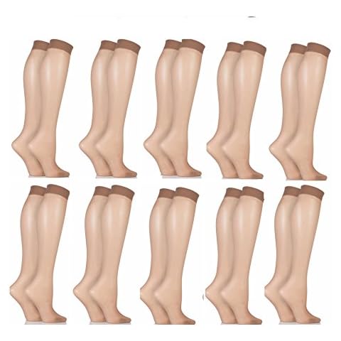 Mytoptrendz® Women 15 Denier Sheer Knee High Trouser Pop Socks (Natural- One size 10 pair) Cover