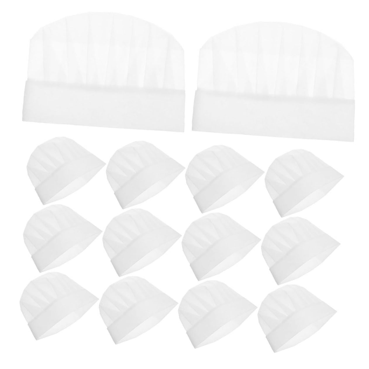 LIFKOME 30pcs Chef Hats Disposable Non Woven Cooking Caps for Cooking Classes Birthday Parties and Family Baking Activities Fun Patterns Secure Fit Easy Cleanup White