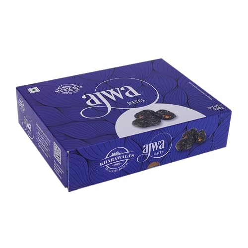 Image of KHARAWALA'S Ajwa Dates - 500gm | From the Finest Farms | Premium Khajoor | Fresh & Authentic Dry fruits | Naturally Sweet & Juicy Dates from Saudi Arabia