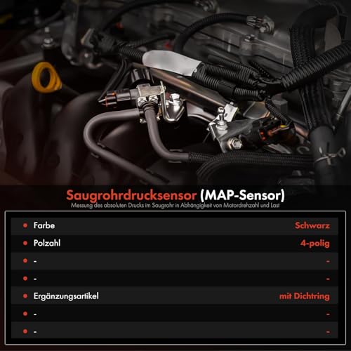 Frankberg Luftdrucksensor Höhenanpassung Drucksensor Luftdruck Ladedruckgeber Ladeluftdrucksensor Ladeluftdruck Replace# 0281002680