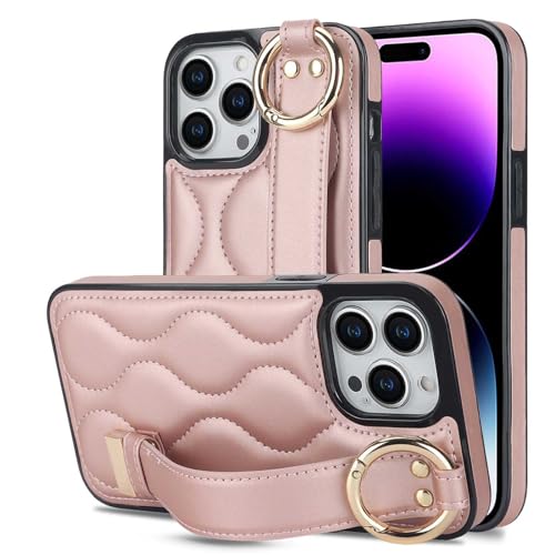 Étui silicone TPU souple iPhone 15 Pro Max avec support et dragonne