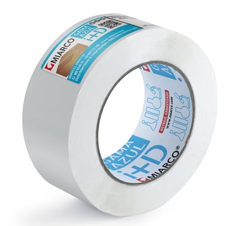 Monouso | 1 Cinta Adhesiva Blanca, 4,8cmx132m, Embalar, Sellar, Empaquetar Cajas, Mudanza, Manualidades, Resistente