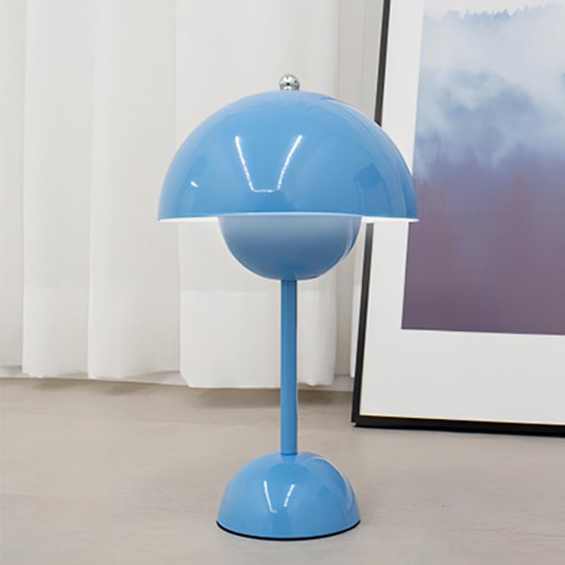 GWJKG Tavolo Cupola Semplice retrò, Lampada Funghi cordone Portatile, alla Decorazione della casa del Camera da Letto Adatto a Soggiorno, dormitorio, Ufficio (elettroplacatura d'Argento)