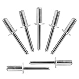 ALLCLEAN 75 Pcs 1/4' x 5/8' Aluminum Blind Rivets,6.4 x 16mm Pop Rivets,Aluminum Grip and Steel Mandrel