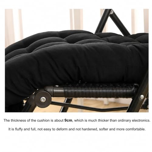 Image of KYNE Rocking Chair Cushion 18 x 50 Inch Thick Tufted Chair Cushion with Backrest and Seat Pad Soft Plush Polyester Filling Non Slip Indoor Outdoor Rocking Chair Replacement Cushion