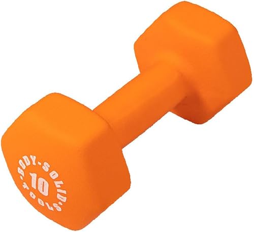 Miniatura 1 de Body-Solid Tools (BSTND10PR) - Mancuernas de neopreno para entrenamiento de peso y aeróbico, pilates y terapia física, juego de pesas de mano para