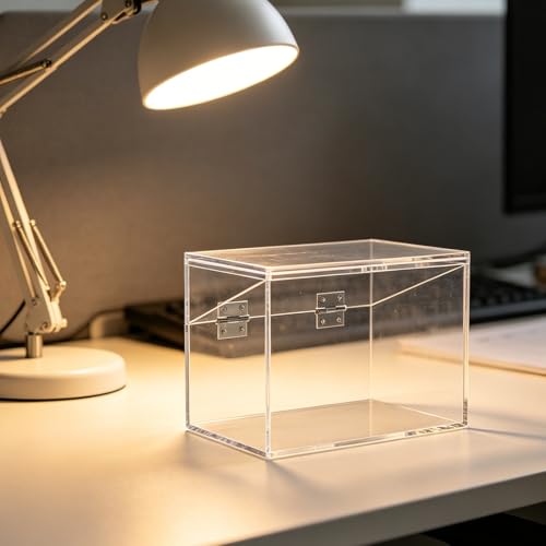 Boîte de rangement pour notes adhésives SHINEOFI transparente pour bureau