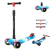 🛴 Langlebig und Leicht zu Fahren - Der Kinderroller scooter ist langlebig und kann 68 kg tragen. Die einzigartigen 3-PU-Räder haben eine hohe Elastizität und ABEC-7-Lager, die Kinderroller stabil, reibungslos und reibungslos machen.