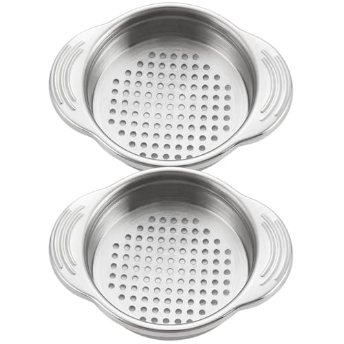 2pcs puede colar el acero inoxidable puede colandar el colador de atún sin deslizamiento con manejo ergonómico alimentos de tamaño regular para frutas, carne, vegetales, atún para