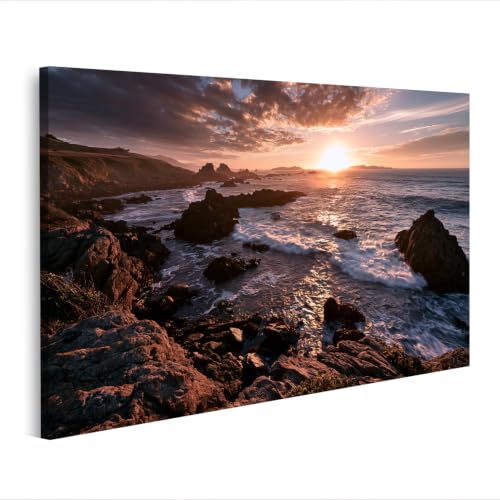 Coucher de soleil majestueux impression sur toile salon islandburner U1