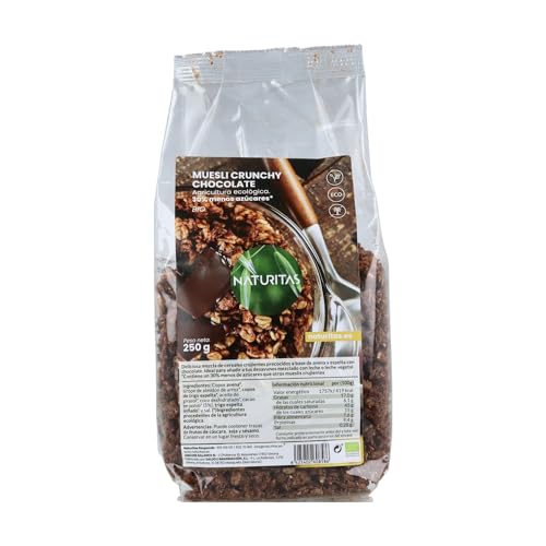 Muesli crunchy de chocolate 250 g eco Naturitas Essentials | Vegan | Ideal desayunos | Sin aceite de palma