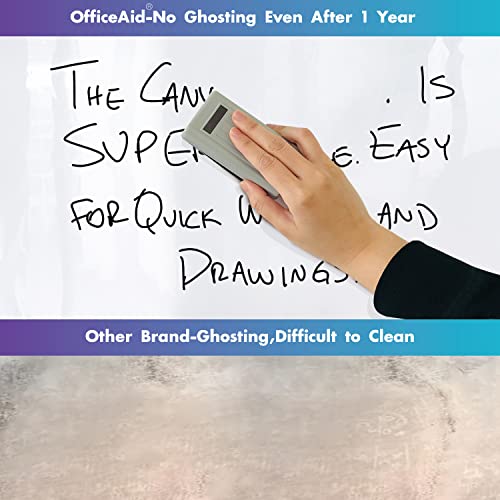 Office Aid Flexible Jumbo Dry Erase White Board Roll, 41X96 Inch Removable Blank Giant Laminated Marker Board Surface, Huge Erasable Business Wall Poster Sheet For Office,Classroom #TOP2