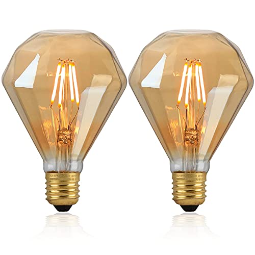 Amdtu Diamond Decorative Light Bulb,4W 40W Equivalent,2200K Warm Light For Gold Mini Bar,Room Decor,Bedroom,Gift,1 Pack Large Globe Light Bulb #TOP1