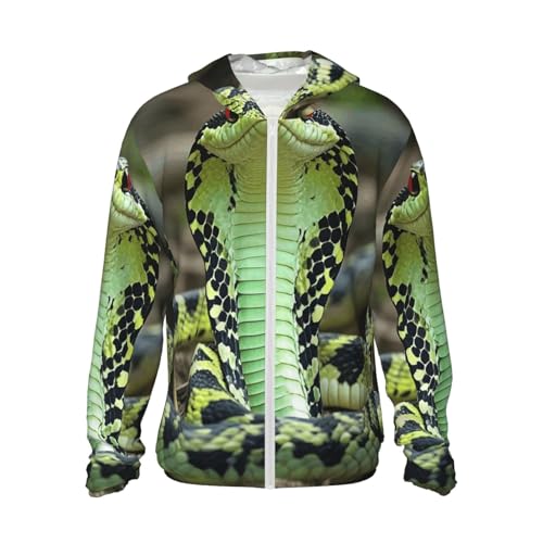 Women's UPF 50+ Sun Protection Hoodie Cobra Snake Sun Shirt Long Sleeve Fishing Shirts for Men Jacket