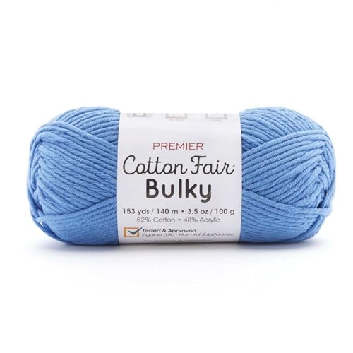 Hilo Cotton Fair Bulky de Premier Yarns color melocotón para tejer ganchillo 3