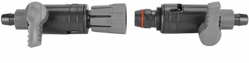 Grey Double Tap Plastic Connector Water Control Valve Filter Systems Aquarium Connector Accessories(12/16mm)