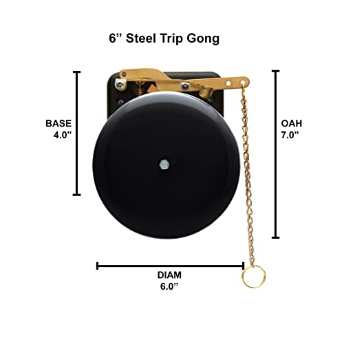 Bevin Bells Steel Trip Gong | Traditional Prize Fighter 6inch Boxing Bell | Loud & Made of Steel & Brass | Boxing Training and Warning Device in One | Man Cave/Bar Accessory | Made in USA 6STG - Thumbnail 2