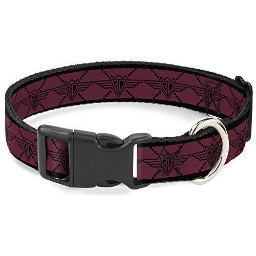 Collier motif monogramme Buckle Down rouge et noir avec boucle large - 2
