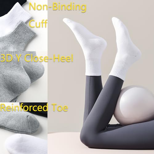 LO SHOKIM Athletic Socks Women Ankle Cushioned Running Socks 6 Pairs Thick Cotton Sports Socks4